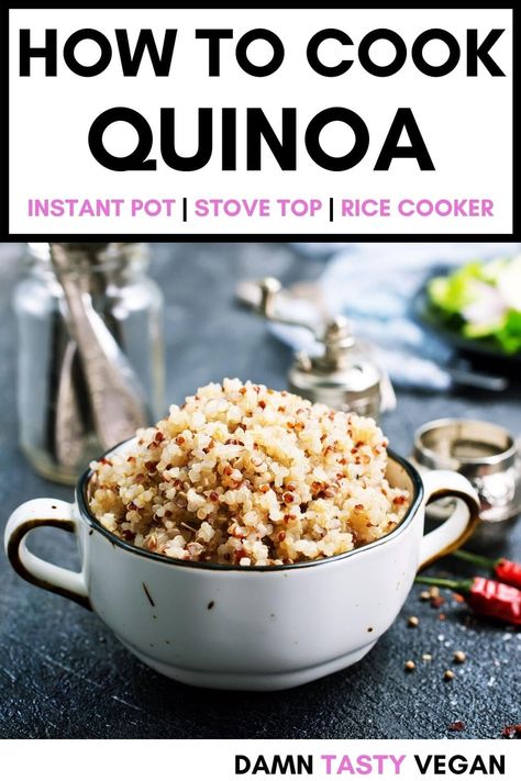 How to cook quinoa, what it is and why it’s so healthy. Stove top, instant pot and rice cooker directions. Quinoa 101, everything you need to know. How To Eat Quinoa, Quinoa In Rice Cooker, Quinoa Veggie Burger, What Is Quinoa, Perfect Quinoa, Instant Pot Quinoa, Carb Sides, Cook Quinoa, Easy Quinoa