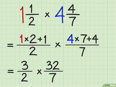 How to Multiply Fractions With Whole Numbers: 9 Steps How To Multiply, Multiplying Mixed Fractions, Multiply Fractions, Mixed Fractions, Math Calculator, Line Math, Teaching Math Strategies, Multiplying Fractions, Improper Fractions