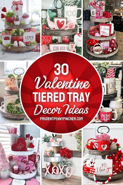 Saint Valentin Diy, Valentines Bricolage, Valentine Centerpieces, Diy Valentine's Day Decorations, Gift Favors, Rustic Valentine, Tiered Tray Diy, Dolls Diy, Diy Valentines Decorations