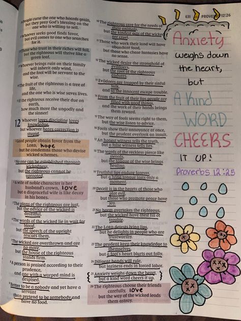 Proverbs 12 Bible Journaling, Bible Studying, Bible Drawing, Healing Journaling, Proverbs 12, Bible Study Lessons, Bible Notes, Bible Art Journaling, Journaling Ideas