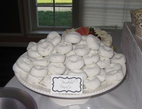 Photo 1 of 21: All White / Bridal/Wedding Shower "Jackie's All White Bridal Shower" | Catch My Party White Party Foods, White Dessert Tables, Baptism Reception, White Party Decorations, Wedding Shower Party, White Desserts, Winter Bridal Showers, White Baby Showers, White Bridal Shower