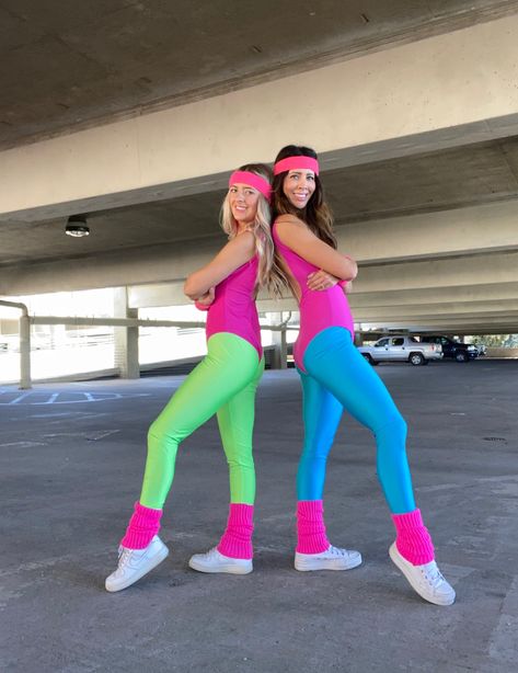 80s Workout Halloween Costumes, 80s Outfits Workout, 70s Workout Outfit, 80s Fitness Outfit, Jazzercise Outfits, 80s Dance Outfit, 80s Workout Outfit For Women, 80s Neon Outfit, 80 Outfits