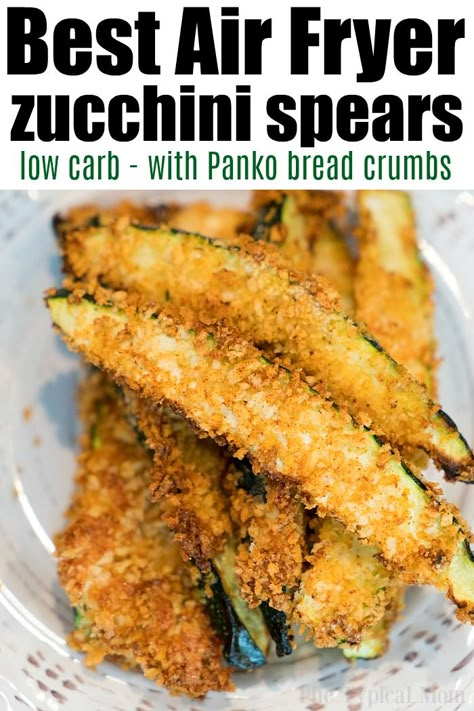 Zucchini Spears, Air Fryer Zucchini Fries, Zucchini Pommes, Air Fryer Recipes Healthy Low Carb, Zucchini Dinner Recipes, Air Fryer Zucchini, Air Fryer Recipes Vegetarian, Healthy Low Carb Snacks, Fried Zucchini