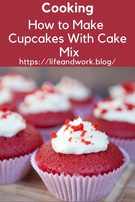 How to Make Cupcakes With Cake Mix Best Cake Mix, Cake Mix Cupcakes, Red Velvet Cupcakes Recipe, Christmas Cupcakes Recipes, Make Cupcakes, Moist Cupcakes, Cupcake Mix, Red Velvet Cake Mix, Cupcakes Recipes