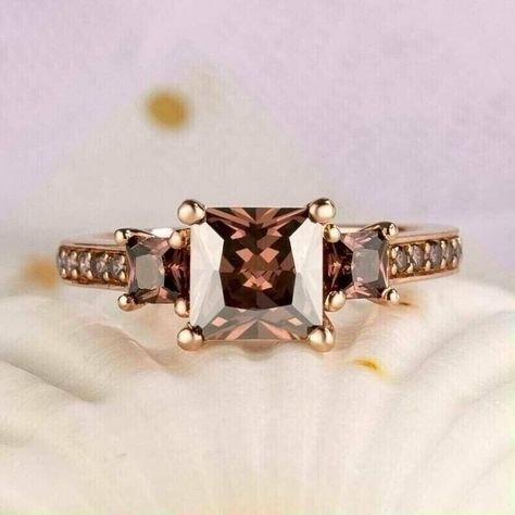 Chocolate Diamond Wedding Rings, Chocolate Diamond Engagement Ring, Chocolate Diamond Ring Engagement, Brown Diamond Engagement Ring, Chocolate Diamond Ring, Real Engagement Rings, Best Friend Rings, Chocolate Diamond, Engagement Gifts For Her