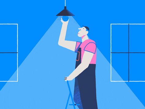 Smart Light Bulb by Marco van der Vlag - Dribbble Bulb Animation, Gif Poster, Light Gif, Light Bulb Graphic, Human Animation, Light Animation, Motion Illustration, Light Bulb Design, Focus Light