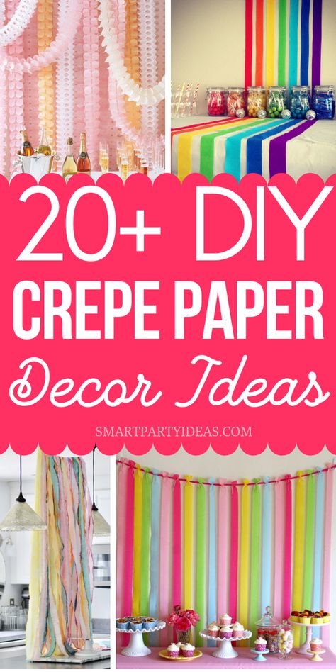 Paper Decor Ideas, Crepe Paper Backdrop, Diy Slinger, Crepe Paper Garland, Crepe Paper Decorations, Birthday Streamers, Diy Streamers, Streamer Decorations, Birthday Party Table Decorations