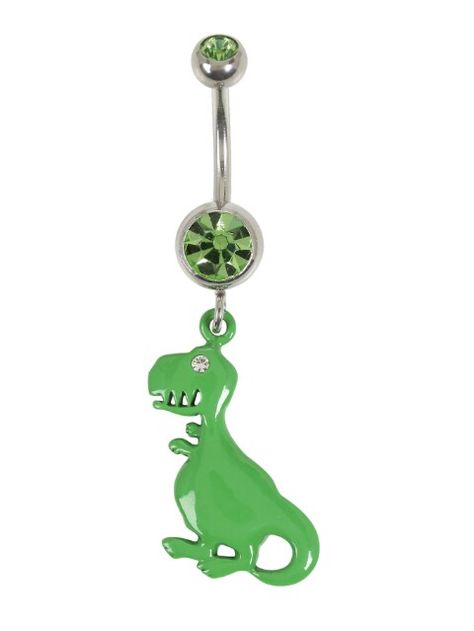 Green T-Rex belly button ring Button Piercing, Green Dinosaur, Green Gem, Belly Button Ring, Belly Button Piercing, Button Ring, Green Gems, Belly Rings, Belly Button