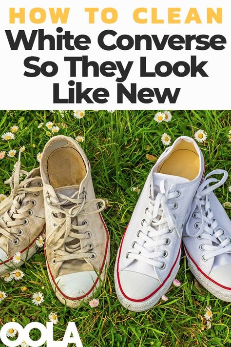 How To Clean White Converse So They Look Like New #Cleaning #Converse Clean Matress, Clean White Converse, How To Clean White Converse, Clean Vans, How To Clean Vans, Cleaning Shoes, Clean Hacks, Clean Baking, Cleaning Painted Walls