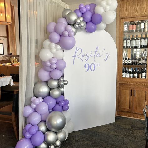 77 Birthday, Purple Balloon Arch, Purple Balloon, 77th Birthday, Balloon Arches, Purple Balloons, Event Decorations, 70th Birthday, Balloon Arch