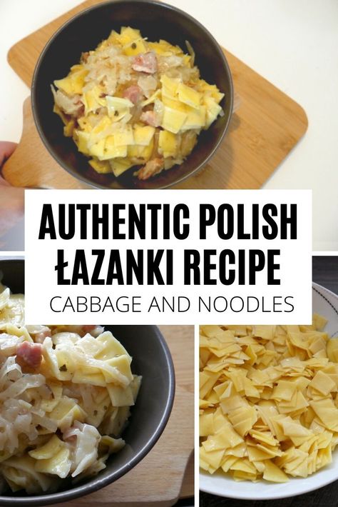 Looking for the traditional Polish lazanki recipe? Check out this easy 15-minutes recipe for Polish pasta and cabbage that you will love! Pasta With Cabbage, Polish Pasta, Easy Polish Recipes, Cabbage And Noodles, Lithuanian Recipes, Eastern European Recipes, Recipe Pasta, Cabbage And Bacon, Ukrainian Recipes