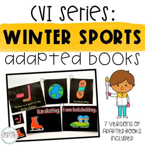 Cortical Visual Impairment | CVI | Series Starter Pack Adapted Books Bundle Cortical Visual Impairment, Visual Impairment, Leveled Books, Adapted Books, Special Education Students, Early Intervention, Winter Games, Book Bundles, Starter Pack