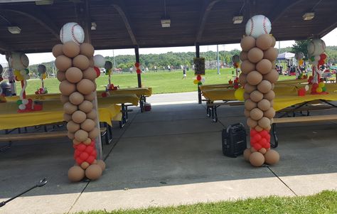 Baseball Birthday Balloons, Balloon Baseball Bat, Baseball Bat Balloon Column, Baseball Party Balloon Arch, Baseball Balloon Columns, Baseball Party Balloons, Softball Balloon Arch, Softball Balloons, Baseball Bat Balloon