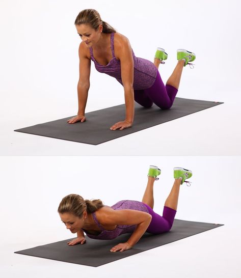 Knee Push-Ups 5 Minute Arm Workout, 30 Day Push Up, 50 Push Ups, Arm Training, Best Body Weight Exercises, Push Up Challenge, Popsugar Fitness, Push Ups, Body Fitness