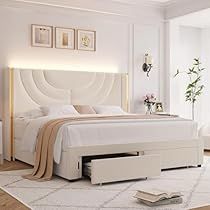 Drasigtable Design, Frame Lights, Light Headboard, Light Bed, Bed High, Storage Bed Queen, Led Bed, Bed With Led Lights, Led Bed Frame