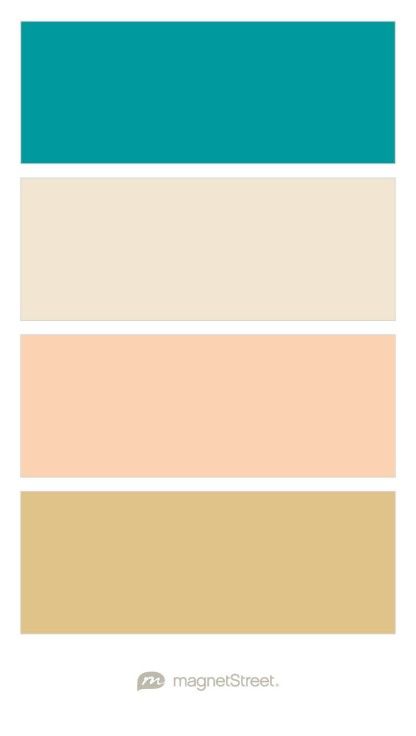 Teal, Champagne, Peach, and Gold Wedding Color Palette - custom color palette created at MagnetStreet.com Champagne Living Room, Champagne Color Palette, Teal Wedding Colors, Custom Refrigerator, Blue Wall Colors, Living Room Wall Color, Gold Wedding Colors, Navy Walls, Trendy Living Rooms