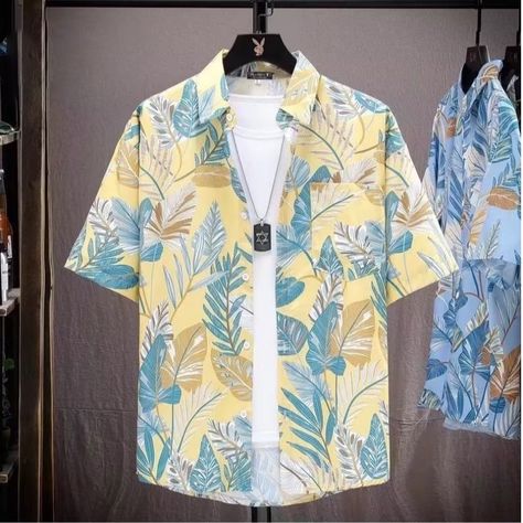 GAR BETHE Hawaii Men Hawaiian Style Floral Shirt Men Loose Short Sleeve Shirt Hawaiian Vacation Beach Shirt Hawaiian Shirt Men black-M [45-55kg]]