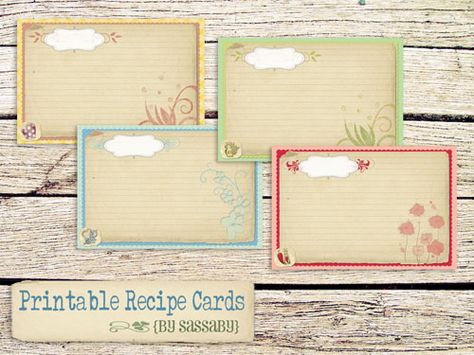 Cute Recipe Cards, Recipe Cards Printable Free, Recipe Album, Recipe Cards Template, Free Printable Coupons, Recipe Scrapbook, Free Printable Cards, Baking Recipe, Printable Recipe