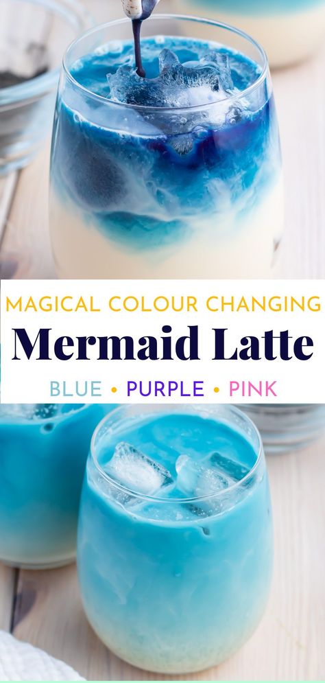 This Butterfly Pea Flower Tea is such a fun, eye-catching drink! It really looks magical and it feels quite special to drink, even though it’s surprisingly easy to make. This Blue Matcha Latte has a subtle flavour with pleasant floral notes which I enhanced with some vanilla extract and honey. It is sweet, warm, creamy and delicious! Butterfly Pea Flower Tea has so many health benefits, it's definitely a must to make! Butterfly Pea Smoothie, Butterfly Pea Benefits, Butterfly Pea Syrup, Butterfly Pea Flower Dessert, Butterfly Tea Benefits, Butterfly Pea Flower Latte, Butterfly Pea Tea Drinks, Butterfly Pea Flower Powder Recipes, Butterfly Pea Powder Recipes