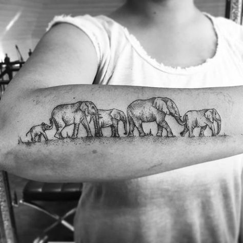 Tattoos Meaning Family, Etching Illustration, Elephant Family Tattoo, Elephant Tattoo Meaning, Tattoo Elephant, Family Tattoo Designs, Elephant Tattoo Design, Foot Tattoos For Women, Family Tattoo