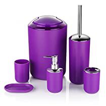 Check this out at Amazon Purple Bathroom Accessories, Storing Makeup Brushes, Purple Bathroom, Bathroom Curtain Set, Purple Shower Curtain, White Bathroom Accessories, Bad Set, Toilet Brush Holder, Purple Bathrooms