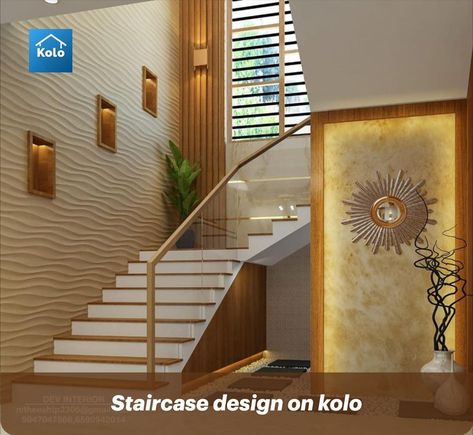 staircase, interior, koloapp, homedecor, wall, kerala Stair Case Wall Design, Staircase Wall Design Modern, Staircase Wall Design, Creative Wall Decor Ideas, Home Stairs, Staircase Interior Design, Staircase Wall Decor, Staircase Design Modern, House Interior Ideas