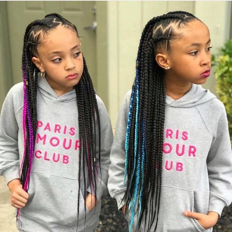 Lil Girl Hairstyles, Kid Braid Styles, Hot Hair Colors, Kids' Braids, Girls Hairstyles Braids, Black Kids Hairstyles, Girls Braids, Braids For Kids, Braided Hairstyles For Black Women