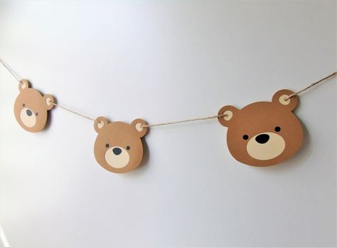 Bear Baby Shower, We Can Bearly Wait, Bears Garland, Bear Party Decoration, Cute Bear Banner, 1st Birthday Party Decoration - Etsy We Can Bearly Wait Banner, Bear Themed 1st Birthday Boy, Baby Shower Ideas Bear, Can Bearly Wait Baby Shower Ideas, Bearly Wait Baby Shower Ideas, Bear Themed Baby Shower Ideas, Baby Bear Birthday Party, Bear Banner, Baby Shower Oso