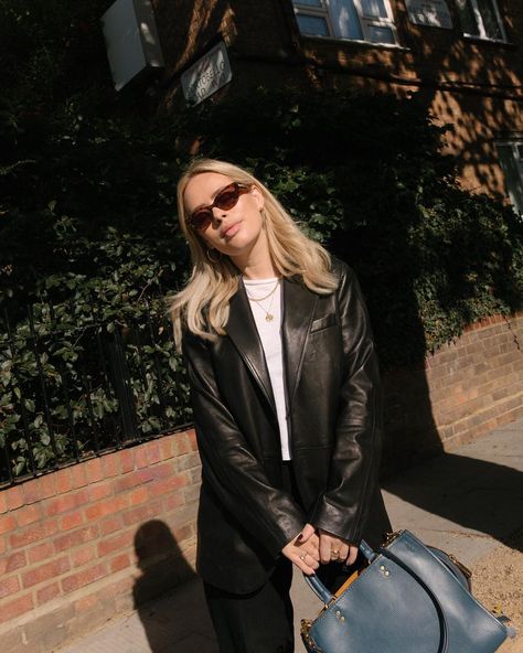 tanya burr on Instagram: “so sunny you have your eyes shut with sunglasses on…my kinda weather 🌞” Tanya Burr Style, Tanya Burr, October 21, Your Eyes, Sunnies, Leather Jacket, Sunglasses, Leather, On Instagram