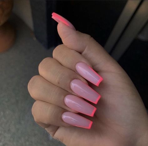 Colorful Nails, Nails Aesthetic, Long Acrylic Nails Coffin, Coffin Nails Long, Acrylic Nails Coffin Short, Summer Acrylic Nails, Pink Nail, Pink Acrylic Nails, Coffin Nails Designs