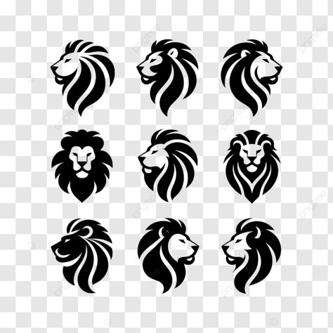 lion head silhouette set template lion lion head silhouette png Head Silhouette, I'm Bored, Transparent Image, Silhouette Png, Lion Head, Png Transparent, Png Image, Flyer Template, Stuff To Do