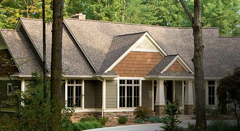 Mastic Sage Green Siding, Mastic Siding, Exterior Facelift, Green Siding, Gutter Protection, Windows Shutters, Cedar Shake, Home Exteriors, House Pictures