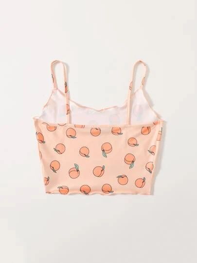 Peach Print, Design Clothes, Cami Top, Peaches, Cami Tops, Lettuce, Trim, Crop Tops, Fashion Design