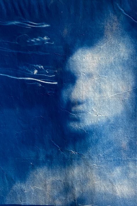 cyanotype print - long exposure film photo I took of my friend in the car Blue Cyanotype, Rotten Apple, Cyanotype Print, Photography Filters, Exposure Photography, Film Photo, Long Exposure, In The Car, Photography Print