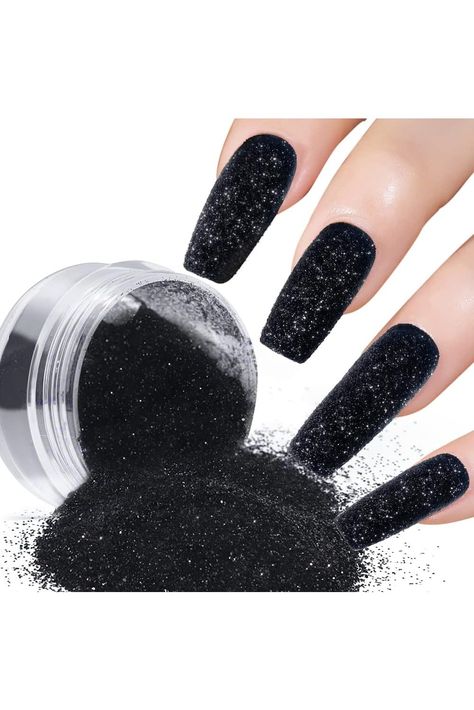 Black Dust Sugar Nail Glitter Powder - Diamond Dust Sand Shining Sugar Effect Glitter Powder, Superfine French Candy Coat Nails Sweater Design Manicure Decorations DIY Crafts Nail Art Paillette, French Candy, Dust Sand, Sugar Effect, Nail Glitter Powder, Sanding Sugar, Sugar Nails, Stiletto Nail Art, Diy Fashion Accessories