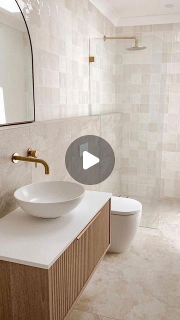 TileCloud on Instagram: "Timeless bathroom goals 🙌🏼  Recreate this look using the Byron Travertine Look Ivory Matte, the new Newport Matte Bone Mixed Square Tile, and Yabby Brushed Brass 🫧🛁  #tilecloud #yabby #interiordesign #flatlay #bathroomdesign #tiledesign" Travertine Bathroom, Timeless Bathroom, Bathroom Goals, Square Tile, Brushed Brass, Tile Design, Newport, Bathroom Design, Bathrooms