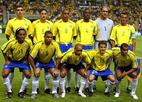 The Greatest #Brazil #2002 #WorldCup Messi 7, Ronaldo R9, Brazil National Team, 2002 World Cup, Brazil Team, Brazil Football Team, Brazil World Cup, World Cup Teams, Xabi Alonso