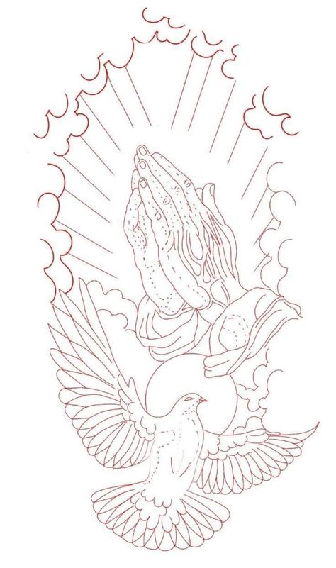 Praying Hands Tattoo Stencil, Tattoo Stencils Outline Design, Hands Tattoo Design, Tattoo Outline Drawing Stencil Ideas, Praying Hands Tattoo Design, Tato Maori, Praying Hands Tattoo, Half Sleeve Tattoos Drawings, Family Tattoo Designs