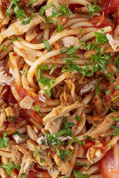 Spaghetti all’arrabbiata | Recipes | John West UK Creamy Tuna Pasta Bake, Tuna Fish Cakes, Italian Tuna, Creamy Tuna Pasta, Tuna Pasta Bake, Pesto Dip, Orzo Pasta Salad, Tuna Pasta, Mozzarella Salad