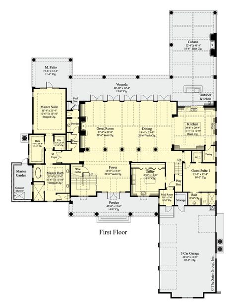 The Hampton Road a Southern Tidewater home. Floorplan Ideas, Barndo Plans, Ranch Plans, Multigenerational House, Southern Style House Plans, Cottage Bungalow, Southern House Plan, Ceiling Plan, Southern House