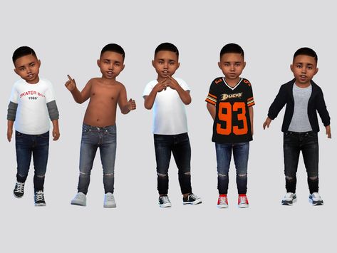 Toddler Cc Sims 4, Sims 4 Toddler Clothes, Sims 4 Male Clothes, Toddler Boy Jeans, Sims 4 Tsr, Sims Baby, Sims 4 Cc Kids Clothing, Clothing Male, Sims 4 Children