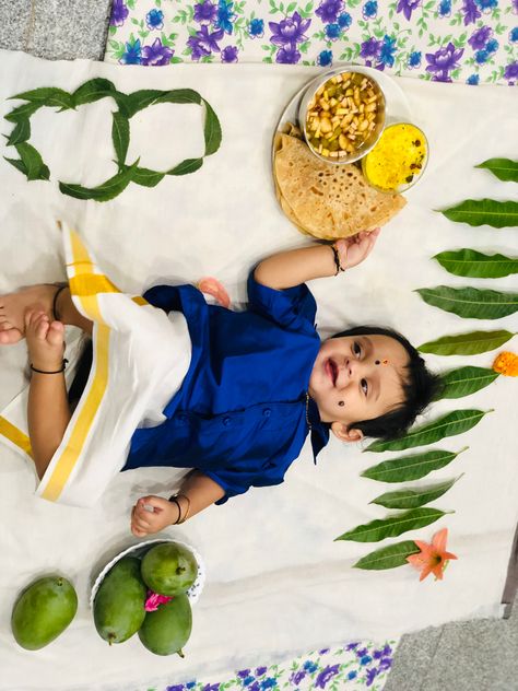 Ugadi Theme Photoshoot, Ugadhi Theme Baby Photoshoot, Ugadi Theme Baby Photoshoot, Ugadi Photoshoot For Babies, Ugadi Photoshoot, 8th Month Baby Photo Ideas, Babies Photoshoot, 8th Month, 8 Month Baby