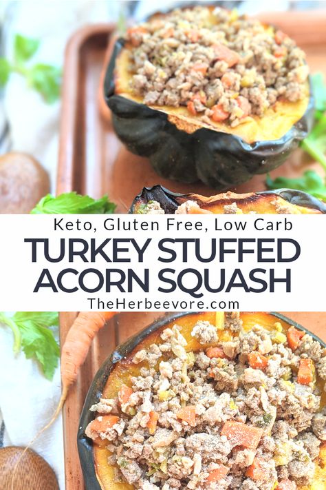 Acorn Squash Recipes Healthy, Recipe With Ground Turkey, Fresh Recipe, Fall Meals, Stuffed Acorn Squash, Keto Gluten Free, Thanksgiving Leftover Recipes, Acorn Squash Recipes, Drink Inspiration