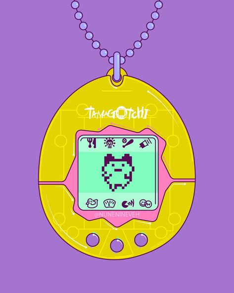 Tomagatchi Drawing, Neo Retro Illustration, Tamagochi Illustration, 90s Aesthetic Illustration, 90s Illustration Retro, 90s Aesthetic Drawing, Illustrative Website, Beads Illustration, Tamagotchi Illustration