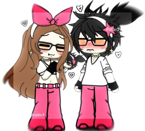 Gacha Sleeping Clothes, Gacha Club Shirt Ideas, Gacha Couple Outfits, Matching Gacha Outfits, Gacha Life Family Oc Ideas, Gacha Pajamas, Gacha Life Matching Outfits, Gacha Life Pajamas, Matching Gacha Life Outfits