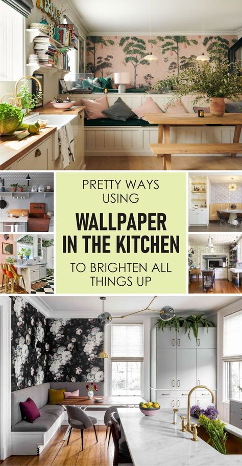 Self Adhesive Wallpaper Kitchen, Wallpaper Feature Wall Kitchen, Wallpaper Behind Shelves Kitchen, Wallpaper In Small Kitchen, Accent Wallpaper Kitchen, Bold Kitchen Wallpaper, Wallpaper In Kitchens, Wallpaper Behind Bar, Wallpaper For Kitchens