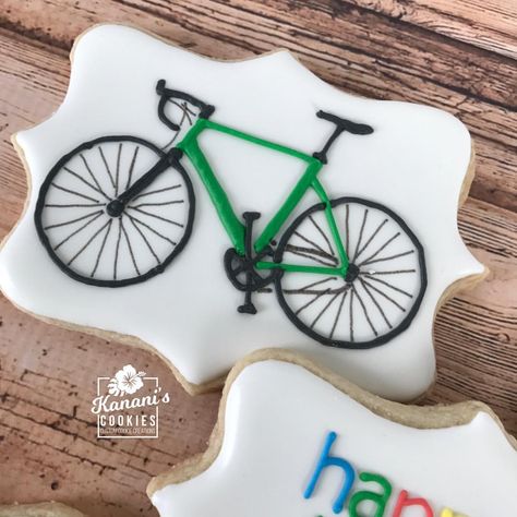 Bicycle Cookies Royal Icing, Bike Cookies Decorated, Bicycle Cookies, Bike Cookies, Volunteer Appreciation Party, Travel Cookies, Golf Cookies, Cookies Kids, Bike Birthday