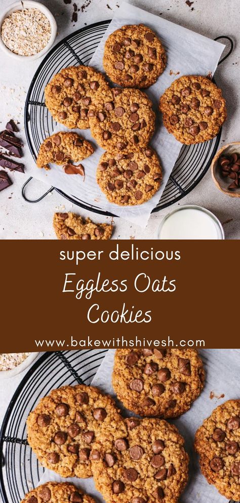 Oats Cookies Recipe, Cookies Store, Bake With Shivesh, Oats Cookies, Oat Cookie Recipe, Quaker Oatmeal, Dessert Cravings, Eggless Cookies, Oatmeal Cookies Easy