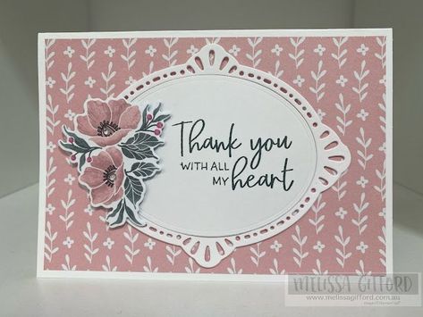 Fitting Florets Dsp Stampin Up Cards, Dsp Stampin Up Cards, Happiness Abounds, Thank U Cards, Cardmaking Tutorials, Card Sketches Templates, Dainty Flowers, All My Heart, Making Greeting Cards