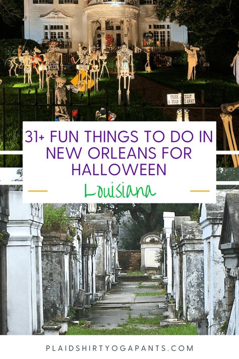 Looking to experience Halloween in New Orleans? There's so many amazing spooky and festive things to do - here are 31+ spooky choices! halloween in New Orleans | halloween travel | halloween inspiration | haunted house new orleans | Halloween in Louisiana | Spooky New Orleans | New Orleans for Halloween Spooky New Orleans, Halloween In New Orleans, New Orleans Halloween, Trip To New Orleans, Halloween Travel, Visit New Orleans, Halloween Parade, Tiki Drinks, New Orleans Travel